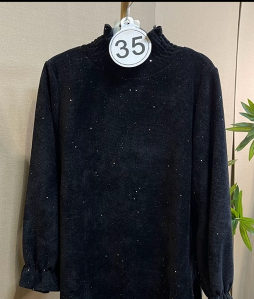 Autumn bitter silk hand sleeve lace black versatile casual knitted shirt top