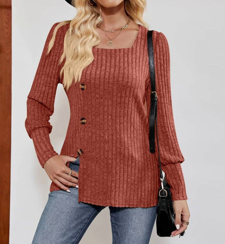 Fashion Canberra I Milea Chic Top With Square Collar