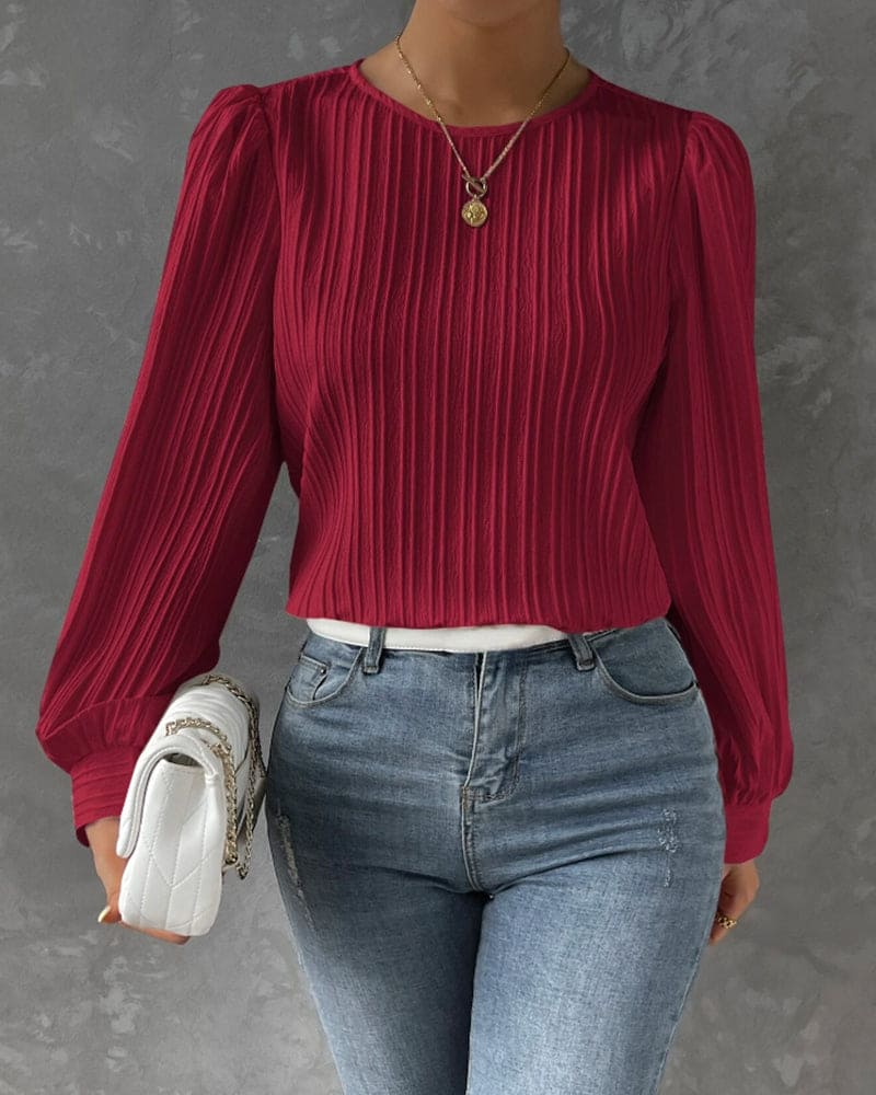Fashion Canberra I Roza Striped Texture Blouse