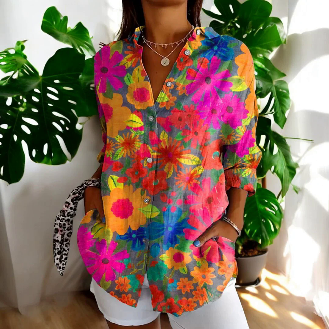 Fashion Canberra I Elmira Long Sleeve Button Up Vintage Floral Shirt